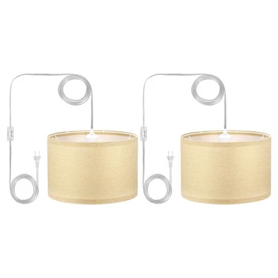 Plug in Pendant Light, 2 Pack 15Ft Rope Cord Hanging Lamp Fixture Linen - Image 1 of 4