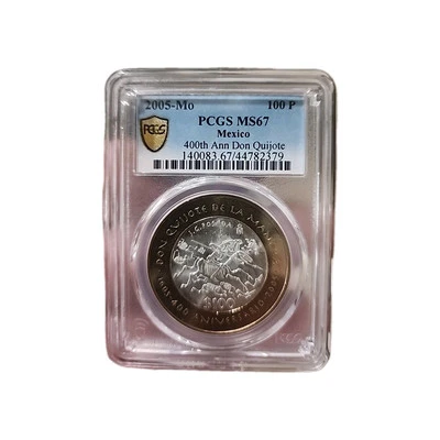 Mexico 2005 $100 Pesos Cervantes Don Quijote MS67 PCGS bimetallic Coin - Image 1 of 2