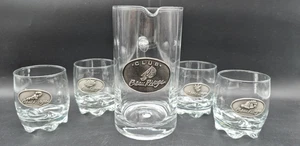 Beau Rivage Glass Quart Pitcher with Spout & 4 Tumbler Glasses With Metal Logo - Picture 1 of 11