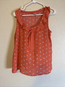M Disney LC Lauren Conrad Minnie Mouse Hearts & Dots Coral Pink Tank Top - Picture 1 of 12