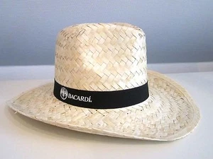 BACARDI STRAND-HUT GEFLOCHTENER STROHHUT PARTYHUT BEACHPARTY SONNENHUT HUT PARTY - Bild 1 von 1