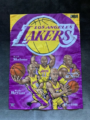 Los Angeles Lakers KOBE BRYANT-VINTAGE FLAG (2003-2004) Kobe/Shaq/Payton/Malone Cover