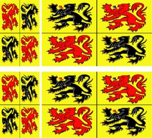 BELGIQUE Lot 4 Vinyl Stiker autocollant Drapeau flag Hainaut - Picture 1 of 1