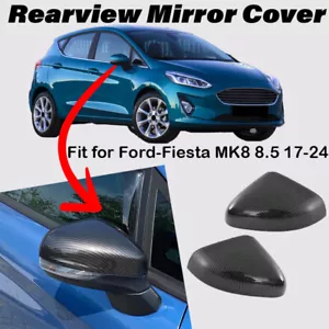 Tapa de repuesto de cubierta de espejo negro carbono para Ford Fiesta MK8 ABS 2018~2024 - Imagen 1 de 12