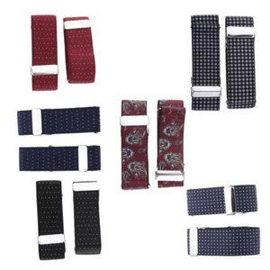 PAIR VINTAGE STYLE SLEEVE  ARMBANDS STRETCH JACQUARD SHIRT GARTERS - Picture 1 of 16