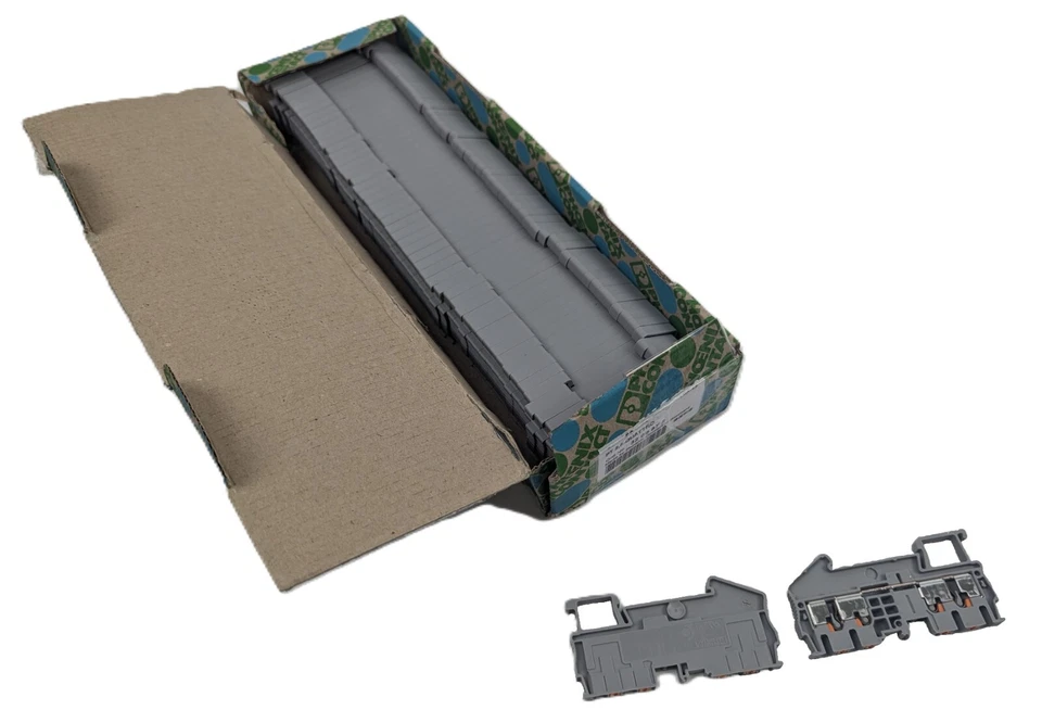 51 Phoenix Contact 3209578 Terminal Block Feed Through 4 Position Gray 12-26 AWG - Image 1 of 4