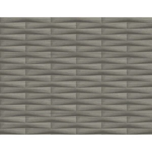 2988-70006 Gator Brown Geometric Stripe Transitional Wallpaper Vinyl Unpasted W - Picture 1 of 3