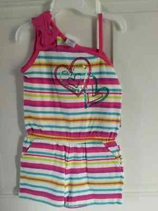 Flapdoodles multi color striped romper for Girl Size 5 NWT $34 - Picture 1 of 4