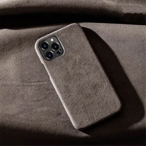 Premium Wildleder Leder Hülle für iPhone 14 15 16 Pro Max Matt Armor Backcover - Bild 1 von 21