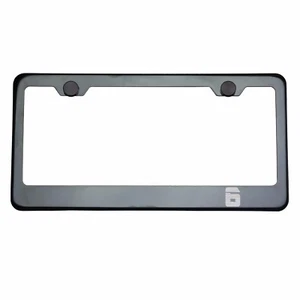 Titanium Gun Metal License Plate Frame 6 Laser Etched Metal Screw Cap - Picture 1 of 7
