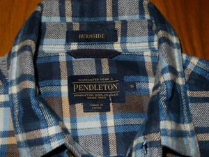 Neu PENDLETON "Burnside" blau BAUMWOLLFLANELL Knopfleiste SHIRT Herren S - Bild 1 von 3