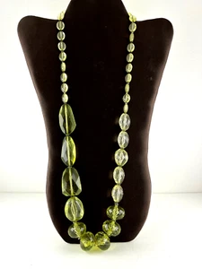 Collana vintage perline varie misure e distanziali metallo plastica verde sfaccettato retrò - Foto 1 di 7
