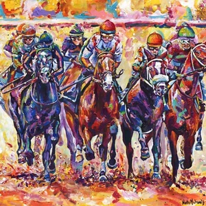 Derby / Horse Racing / Kentucky - Fine Art Canvas Print / Painting Reproduction - Picture 1 of 6