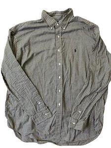 Ralph Lauren Blake Mens Shirt 2XL Green Brown Flannel Button Up Oxford Collar Lo - Picture 1 of 9