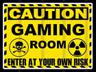 Caution Gaming Room Theme Retro style metal tin sign/plaque