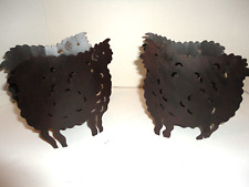Set of 2 Standing Metal Sheep, Cut-Out, Candle Holder