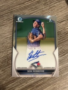2023 Bowman Chrome Sem Robberse 1st Prospect Base Auto #CPA-SR Toronto Blue Jays