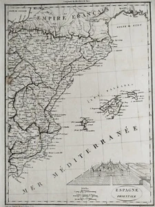 Spanien Katalonien Balearen Ibiza Mallorca - Dekorative Karte Malte Brun - 1812 - Picture 1 of 3