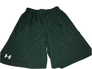 boys UnderArmour hunter green elastic waist drawstring 2 pocket shorts sz small