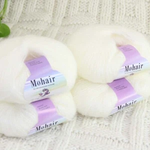 Sale 4BallsX25gr Fluffy Soft Mohair Lace Shawl Rugs Hand Knit Crocheted Yarn 01 - Picture 1 of 12