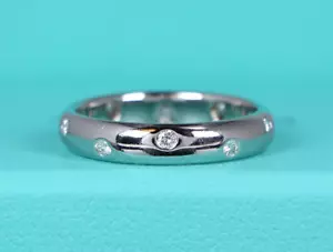 $3,200 Tiffany & Co. Etoile Platinum Diamond 4mm Wedding Anniversary Band Ring - Picture 1 of 10
