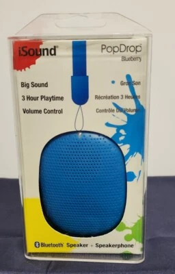 Altavoz inalámbrico iSound PopDrop Blueberry Bluetooth portátil ¡¡¡¡Nuevo!!!!! Foto 1 de 2