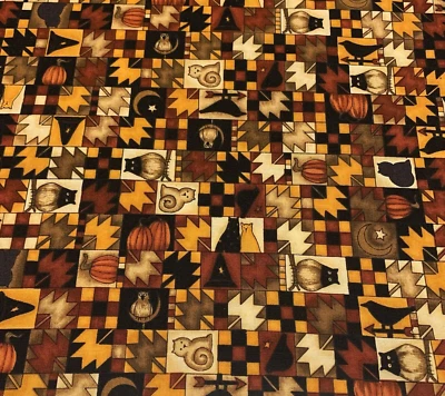 Tela de rejilla de collage de hojas de arce cosecha de otoño de colección de Debbie Mumm para SSI negra por comprar Foto 1 de 4