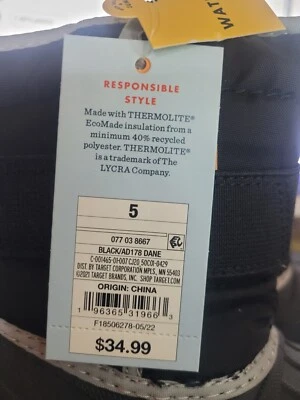 Botas de invierno danesas para niños pequeños en negro de Cat & Jack Foto 1 de 3