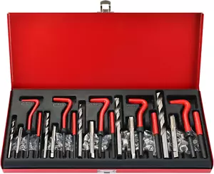 131-Piece Metric Helicoil Thread Repair Kit | 131Pc Thread Repair Kit HSS Drill  - Picture 1 of 6