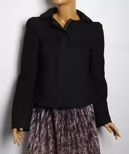 Bottega Veneta Women Black Jacket Angora Wool Blend Short Casual Blazer Sz IT 38 - Picture 1 of 11