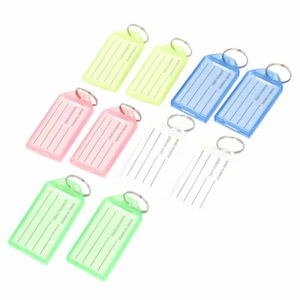 Plastic Key ID Name Label Tags Holder w Keyring Split Ring Assorted Color 10pcs - Picture 1 of 1