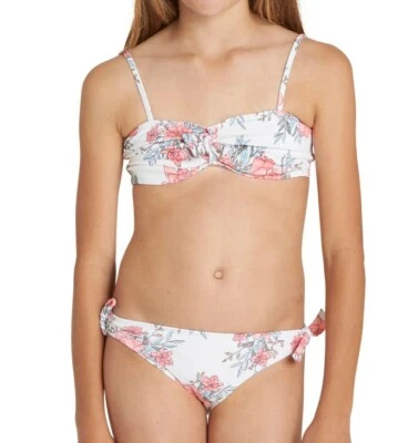 Billabong Girls Nova Floral Bandeau Multicolor Two Piece Swimsuit Size 6X 3384 - Image 1 of 3