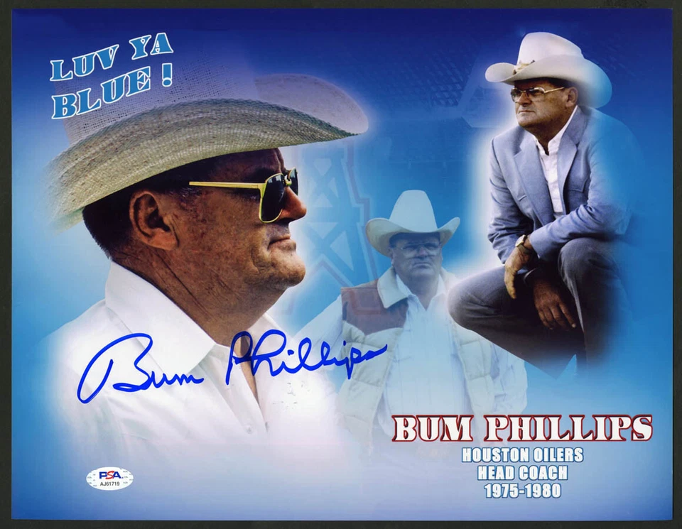 Bum Phillips SIGNED 11x14 Photo Coach Houston Oilers Luv Ya PSA/DNA AUTOGRAPHED - Image 1 of 1