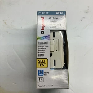 Legrand 1597TRLACCD4 Pass & Seymour GFCI Receptacle, 15A, Light Almond - Picture 1 of 3