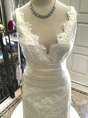 TARA KEELY Lázaro Vestido de Novia Vestido de Boda Funda TODO ENCAJE Crema 12 NUEVO   Foto 1 de 4