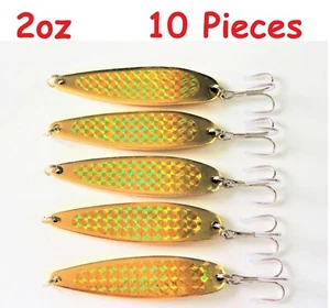 10 Stück Casting 2oz Gold Holograp Crocodile Spoons Trolling Angelköder  - Bild 1 von 1