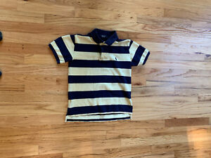 Boys Ralph Lauren polo shirt size S  (8-10) Yellow And navy EUC