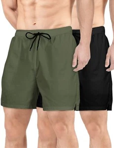 Men's 5" Athletic Shorts 2 Pack Quick Dry Workout Running Gym Shorts - Picture 1 of 7