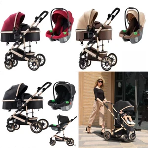 Baby Buggy Pram Car Seat Included 3 in 1 Travel System Pushchair Reversible - Picture 1 of 16