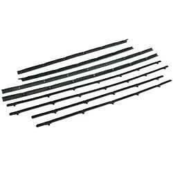 Chevy II/Nova 1962-65 2 puertas techo rígido ventana fieltro conjunto negro sin cuentas cromadas 8 piezas Foto 1 de 1