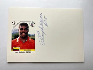 Autograph LUIS CARLOS PEREA-National Team COLOMBIA WC90-Independiente Medellin - Picture 1 of 1