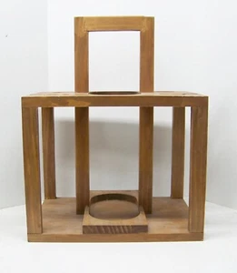 Zwei Weinflaschen & 4 Glas Holzträger/Caddy - Bild 1 von 3