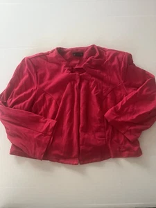 City Chic Jacket Womens Plus Size Medium Red Pink Bolero Cropped Blazer Office - Picture 1 of 11