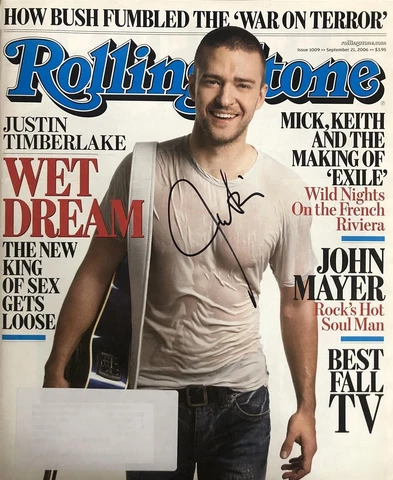 Justin Timberlake- Signed 2006 Rolling Stone Magazine Cover
