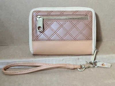 Spartina Boutique Bellota Acolchada Teléfono Muñeca Cartera Cuero Organizador Cremallera Alrededor  Foto 1 de 4