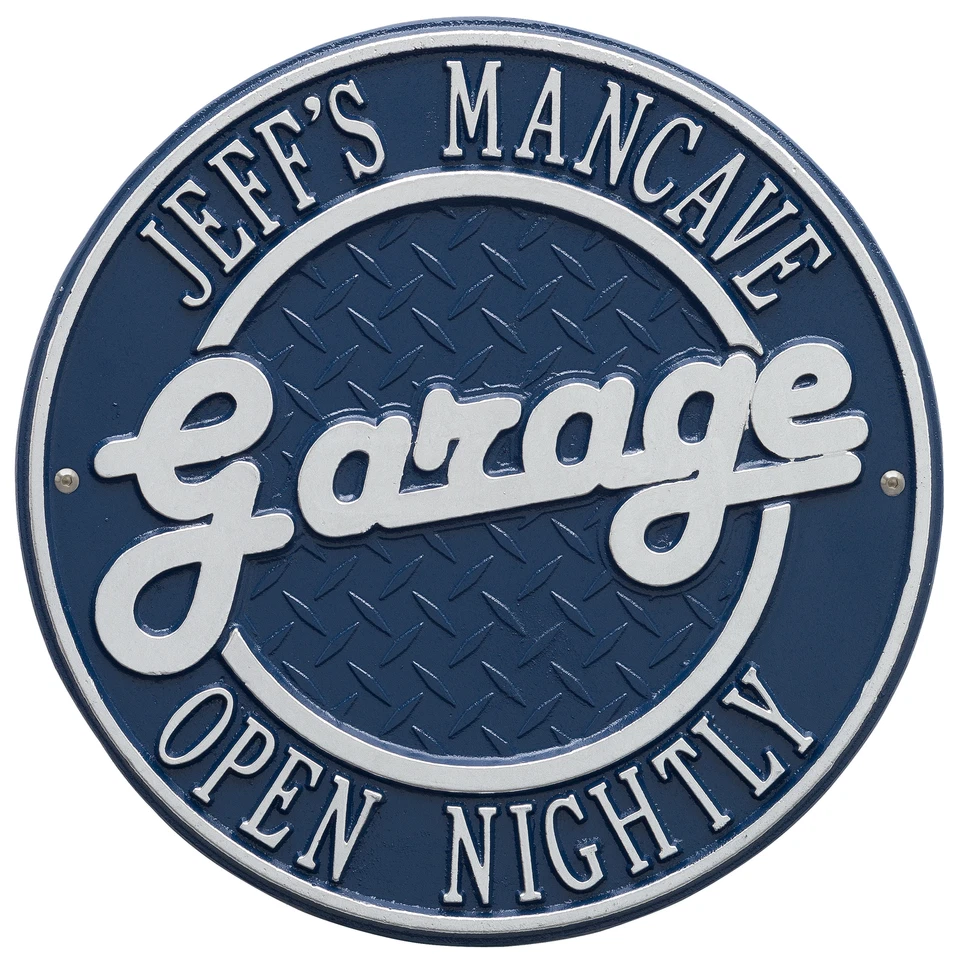 Letrero personalizado de placa de garaje de dos líneas Foto 1 de 1