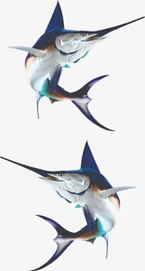 28" Set Schwertfisch Yacht Angeln Auto Boot Auto Fenster Grafik Aufkleber Sticker - Bild 1 von 1