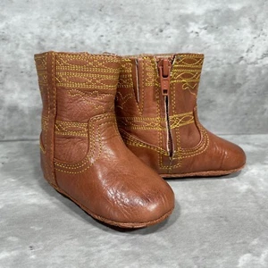 Frye Baby Infant Genuine Leather Rodeo Booties Side Zipper Size 2 M - Picture 1 of 15