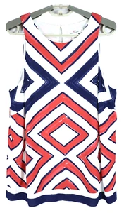 VINEYARD VINES Women's 100% Viscose Halter Tank Top Geometric Multicolor Size 12 - Picture 1 of 15