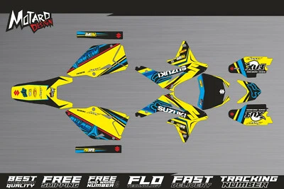 Kit de gráficos Suzuki RMZ 450 2008 2009 2010 2011 2012 2013 2014 2015 2016 2017 MX - Imagem 1 de 3